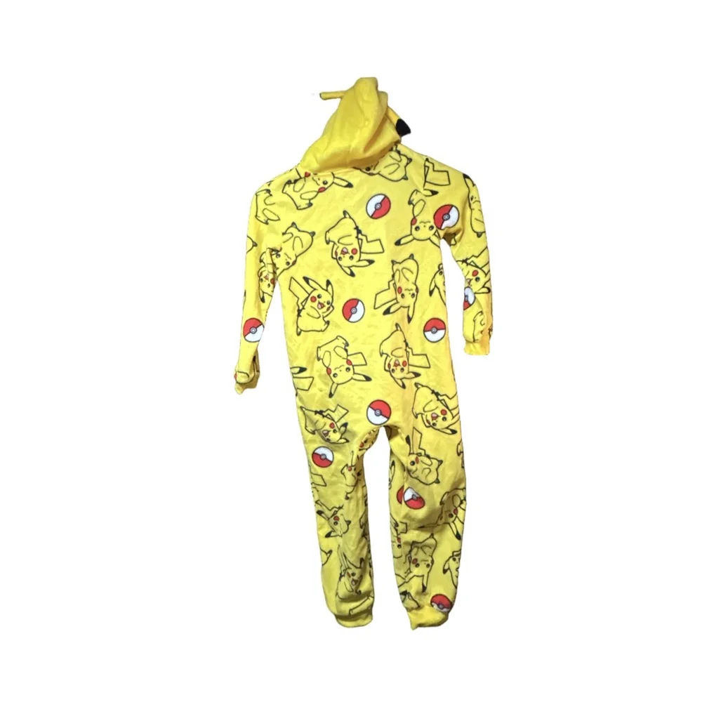 Pokemon Boys Pajama One Piece Yellow Size 6 7 - Picture 3 of 9